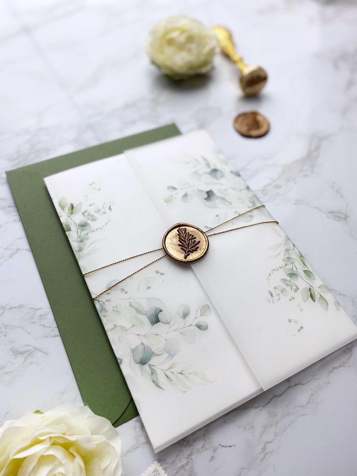 Printable Wedding Vellum Wrap Eucalyptus Lush Greenery Theme - Etsy