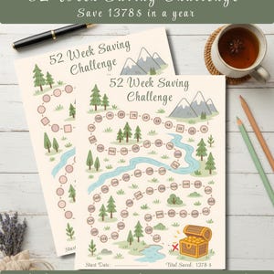 52 Week Saving Challenge Printable | 2026 Savings Challenge | Save 1378 In 52 Weeks | Money Saving Tracker | Digital Download |  US Letter