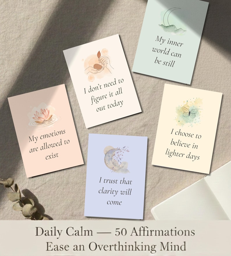 Daily Calm Affirmation Cards | 50 Printable Anxiety Relief ...