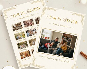 Family Year in Review Template – 12 Month Photo Collage (Canva Template)