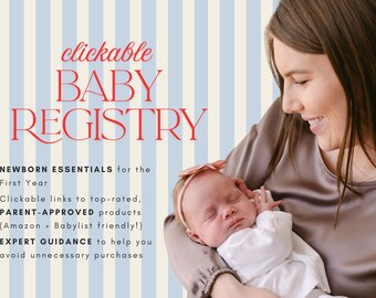 Click-and-Shop Baby Registry Planner for First Time Parents, PDF Newborn Essentials List