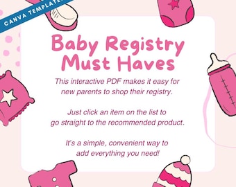 Canva Newborn Essentials Shopping List for Expecting Parents, PDF Baby Registry
