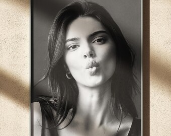 Kendall Jenner Vintage Vogue Print: Fashion Photography Wall Art