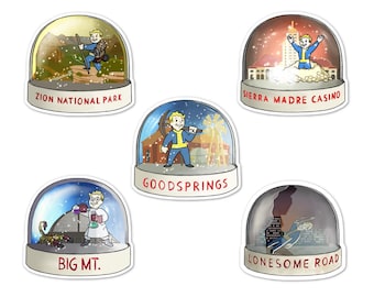Fallout New Vegas FNV Snow Globe Stickers Goodsprings + DLC