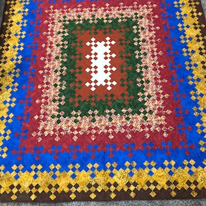 Blooming Nine Patch Queen Size Quilt, 73”x83.5”