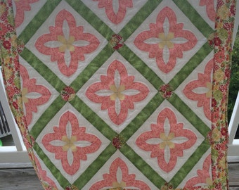 Tapiz de pared con flores florecientes, edredón para bebé, 84 x 100 cm