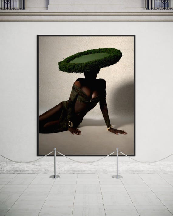 Black Girl Wall Art | Black Owned Shops | Poster | Forrest Green Wall Decor | Neutral Color Art | Black Girl Poster | Black Owned