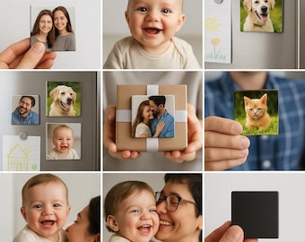Custom Photo Magnet 2x2” – Personalized Fridge Magnet, Picture Keepsake Gift, Baby & Family Photo Magnet