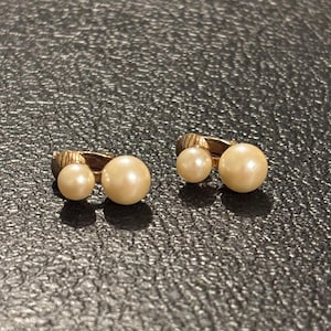 Vintage Double Faux Pearl Clip-On Earrings