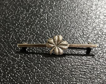 Vintage Sterling Silver Clover Tie Pin or Brooch
