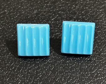 Small, Vintage, Light blue Clip-On Earrings