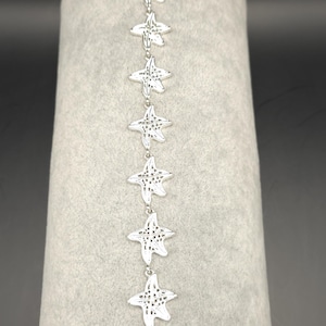 Sterling Silver Starfish Bracelet: Ocean Coastal Charm Jewelry