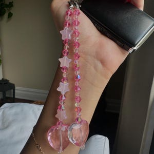 Bag Charm, Key Chain, Decorative Charm - 5 Inch - Pink Heart