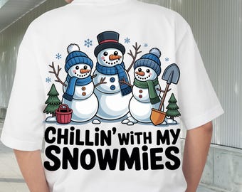 Chillen mit meinen Schneemännern (PNG) • Niedliche Schneemann-Winterillustration (Cartoon) • Transparenter Hintergrund • Design für T-Shirts, Tassen und Aufkleber