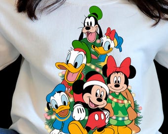 Weihnachtsfiguren (PNG) • Mickey, Minnie, Donald, Daisy, Goofy & Pluto • Transparenter Hintergrund • Festliche Cliparts zum Ausdrucken