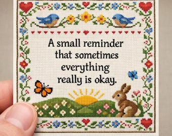 A Small Reminder Sticker or Magnet, Positive Affirmation Cottagecore Design, Comfort Quote Vinyl Decal, Cute Mental Health Gift