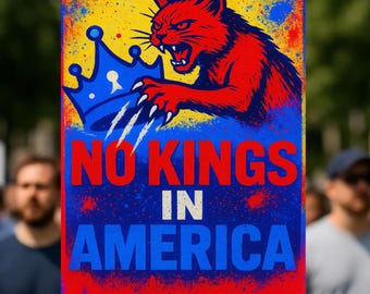 No Kings In America Protest Sign, No Kings Rally Sign, Political Wall Decor, Democracy March Poster, Digital Download, 3 Sizes PDF