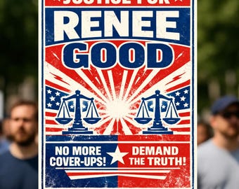 Justice for Renee Good Protest Poster, Anti ICE Protest Sign, Demand Truth Rally Sign, Digital Download, 3 Sizes PDF