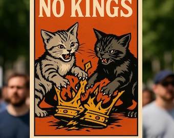 No Kings Protest Poster, Anti-Trump Protest Sign, Rally Sign, Political Wall Decor, Anti-MAGA Poster, Digital Download, 3 Sizes PDF