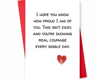 Proud of You Encouragement Card, Sobriety Card for Support & Recovery, Blank Inside, Red Envelope