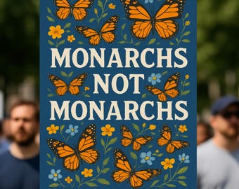 Impresión de pared "Monarcas, no Monarcas", cartel de marcha, decoración de pared de activismo, cartel de manifestación "No a los Reyes", cartel de democracia, descarga digital, PDF en 3 tamaños