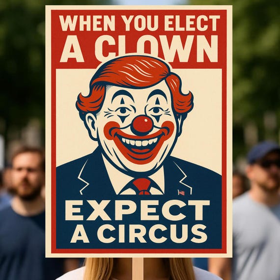 When You Elect A Clown Trump Protest Sign, Funny Protest Sign, No Kings Protest Sign, Anti Trump Protest Poster, Digital Download, 3 Szs PDF