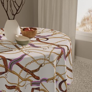 Cream Year of the Horse MAHJONG Tablecloth, Mahjong, Size 55 x 55, Chinese Zodiac 2026 image 1