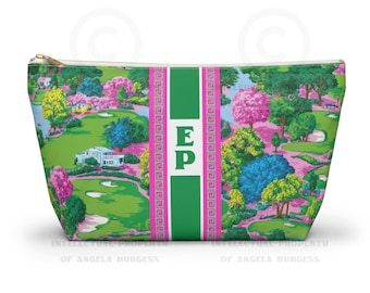 Personalized Augusta Preppy Golf Mahjong Tile & Dice Bags, Cosmetic Pouch