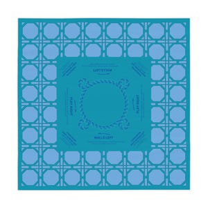 Teal Rattan Mahjong Tablecloth, Game Night Hostess Gift 55x55, Blue Palm Beach Vibe, Mahj, with instrucitons,Table Cover, Home Decor