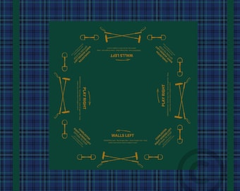 Mahjong Tablecloth, Polo Navy Green Plaid, Grandmillennial, Hostess Gift, Game Night, Beginner Friendly Charleston Rules