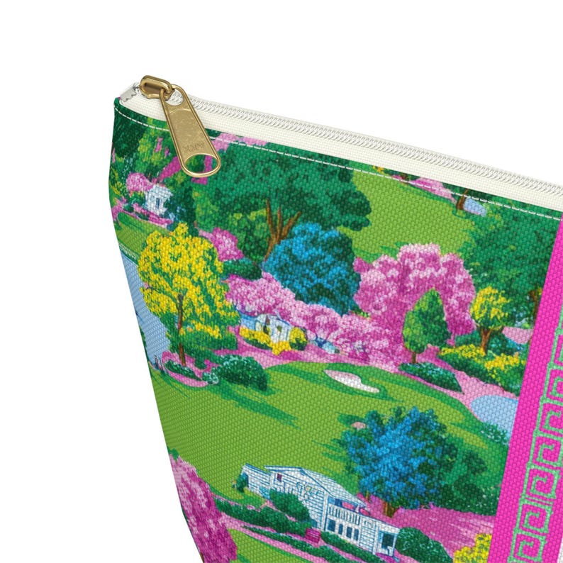 Gepersonaliseerde Augusta Preppy Golf Mahjong-tas met tegels en dobbelstenen, toilettasje afbeelding 6