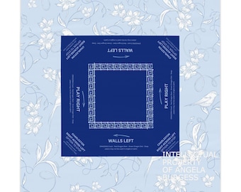 Blue Birdie Tablecloth, Grandmillennial Table Cover, Hostess Gift, Charleston Rules, Beginner Instructions