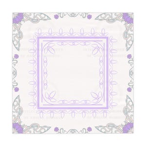 Art Nouveau Lotus Flower Cream MAHJONG Tablecloth, Mahjong, Size 55 x 55 image 1