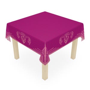 Mirage Art Deco Mahjong Tablecloth | Chinoiserie Table Cover | 55 in x 55 in