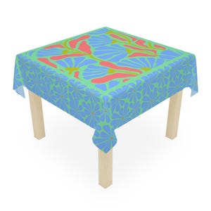 Greenly California Mahjong Tablecloth, Poppies Modern Art, 55x55 inch image 2