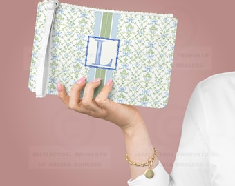 Pochette personnalisée pour cartes de mahjong : porte-cartes Maj bleu avec noeuds