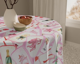Valentine Tiles MAHJONG Tablecloth, Charleston Instructions, 55 x 55, Great for Beginners