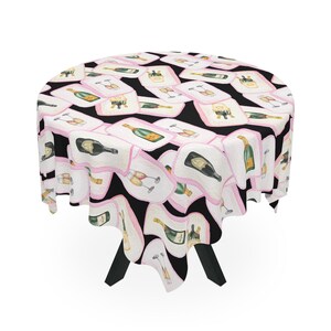 Happy New Year Champagne Tiles MAHJONG Tablecloth, 55 x 55, Game Night image 5