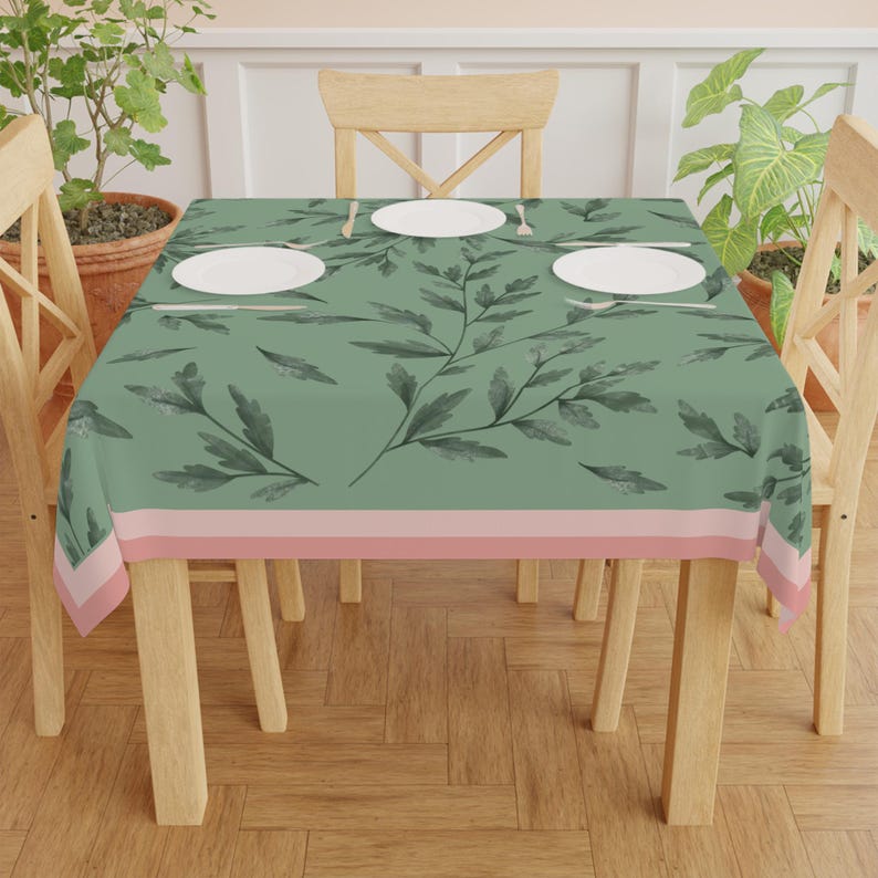 Lemon Leaves MAHJONG Tablecloth, Size 55 x 55, Game Night image 4