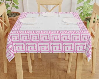 Mantel de Mahjong de bambú rosa, tamaño 55 x 55, estilo Palm Beach