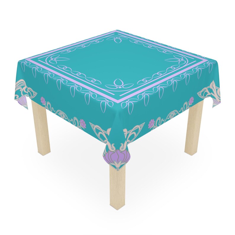 Art Nouveau Lotus Flower MAHJONG Tablecloth, Mahjong, Size 55 x 55 image 3