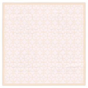 May include: A square, off-white patterned design with a beige border. The pattern consists of a repeating, interconnected floral or geometric motif in a light gold color. The words "INTELLECTUAL PROPERTY OF ANGELA BURGESS" are faintly visible.