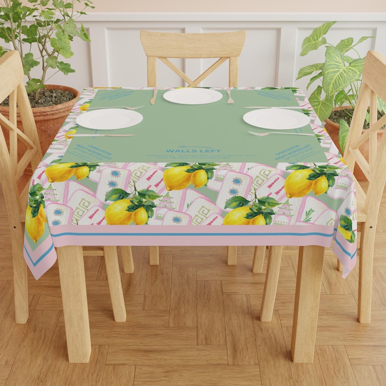Citrus Lemons Mahjong Tablecloth, Tile Game Hostess Gift 55x55, Charleston Rules, Beginner Friendly afbeelding 5