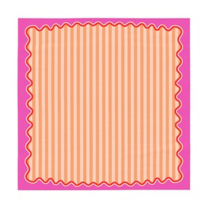 Orange Stripe Pink Waves MAHJONG Tablecloth, Size 55 x 55, Game Night image 3