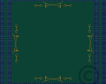 Polo Tartan Plaid Game Night Tablecloth, Size 55 x 55, Hostess Gift, Mahjong, Bunko, Keno, Poker, Dominos, Backgammon