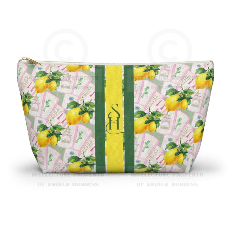 Sacs personnalisés pour tuiles et dés de mahjong Limoncello, trousse à cosmétiques image 1