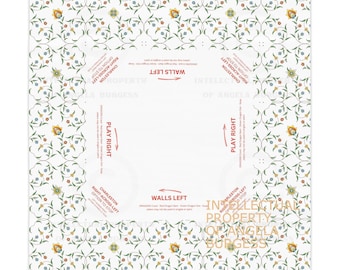 Floral Mahjong Tablecloth Charleston Rules for Beginners, Game Night Table Cover, West Palm Beach Decor, Hostess Gift