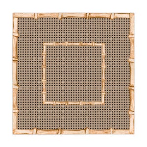 Black and Tan Rattan Mahjong Tablecloth, 55x55
