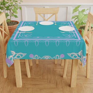 Art Nouveau Lotus Flower MAHJONG Tablecloth, Mahjong, Size 55 x 55 image 5