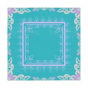 Art Nouveau Lotus Flower MAHJONG Tablecloth, Mahjong, Size 55 x 55 image 1